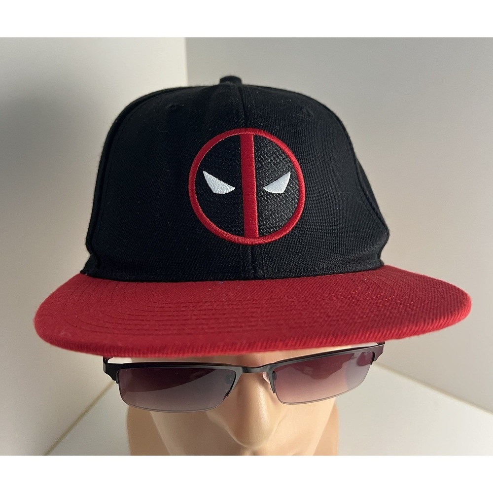 Deadpool Baseball Hat Cap Snap Back Black Red Marvel Adjustable Mens OS